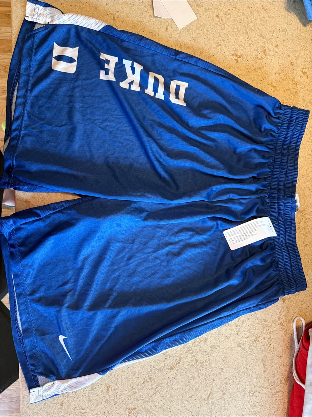 Nike Duke Blue Athletic Shorts with White Accents